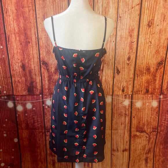 J.Crew watermelon dress navy size 14 polyester adjustable straps - Picture 4 of 7